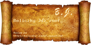 Beliczky József névjegykártya